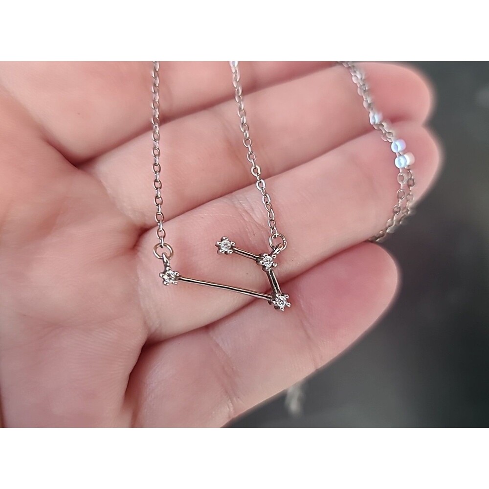 925 Sterling Silver Cubic Zirconia Adjustable Pendant Necklace Vintage